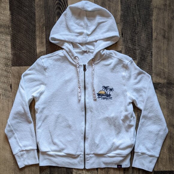 Faherty Beach Fleece Zip Hoodie White - Picture 2 of 8